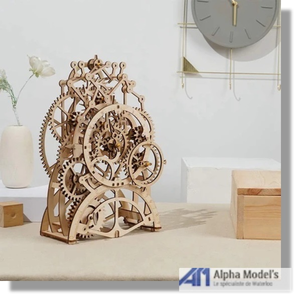 Robotime Puzzle 3D Hibou Horloge Pendule Mécanique Artisanat en Boi